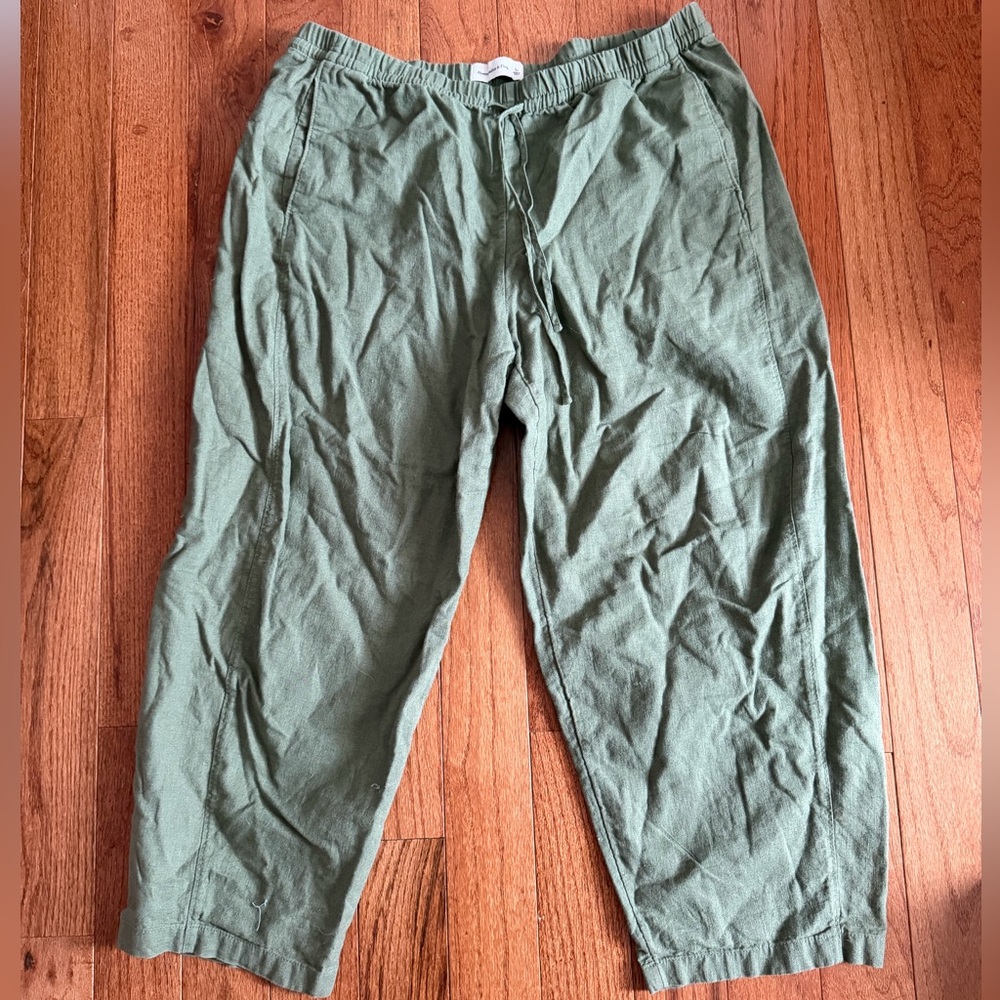 Green Linen Pants